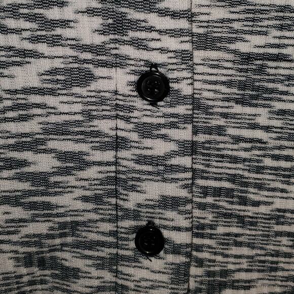 Justify Collared Black White Button Down Front Stretchy Midi Size Large - Picture 4 of 7